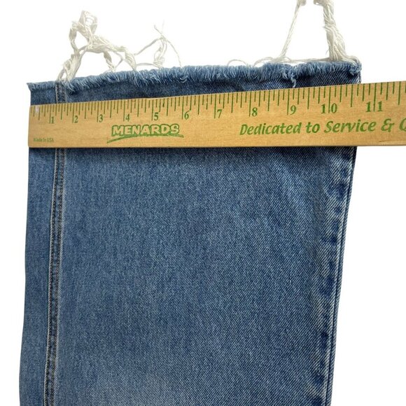 Veronica Beard Taylor Wide Leg Crop Jeans Womens 27 High Rise Blue Raw Hem - Picture 11 of 12